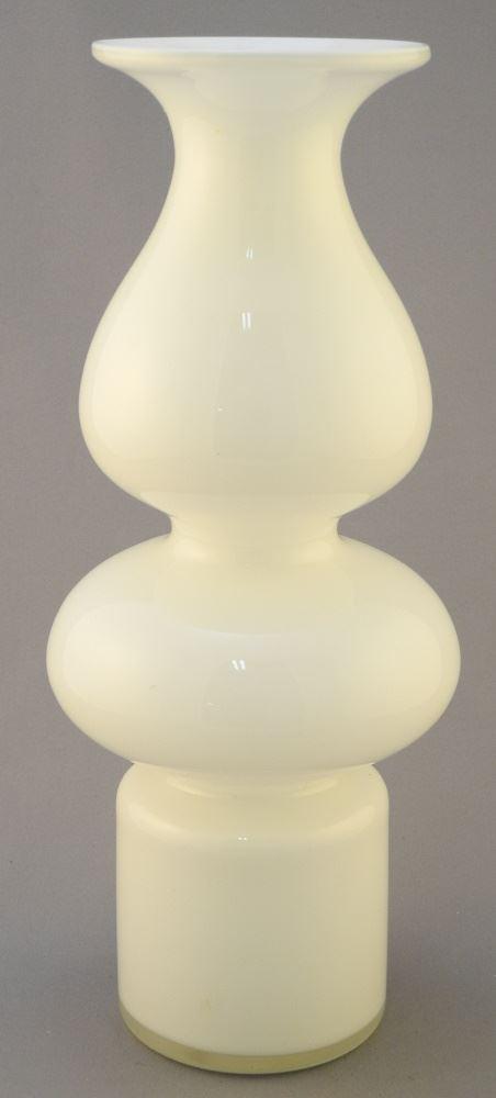 Holmegaard Denmark White Glass Vase, 11 3/4" High. (1 of 1)