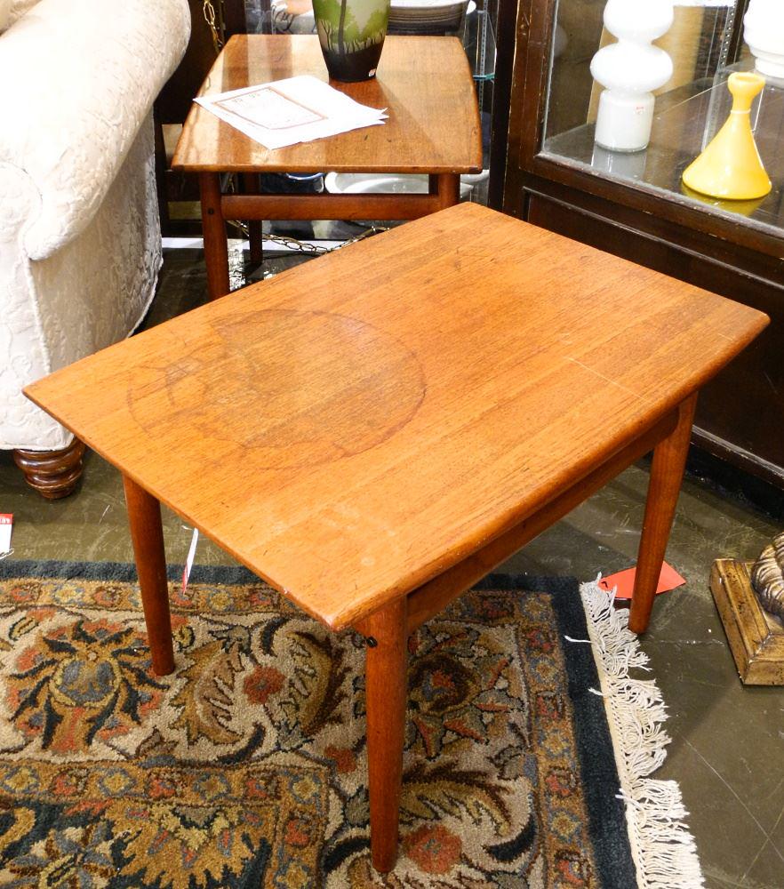 Pair of Danish Modern Lamp Tables, Acquired 1967, 27 3/4" Wide. (1 of 5)