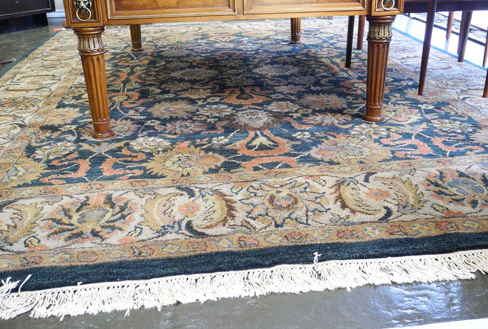 Indian Tufted Vegetable Wash, approximately 9'4" x 7'3". (1 of 3)