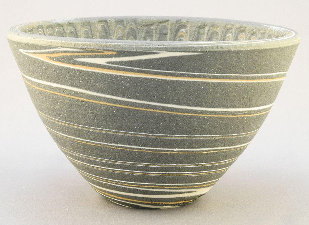 Stoneware Bowl Signed Robin Hopper, 4" High. (1 of 3)