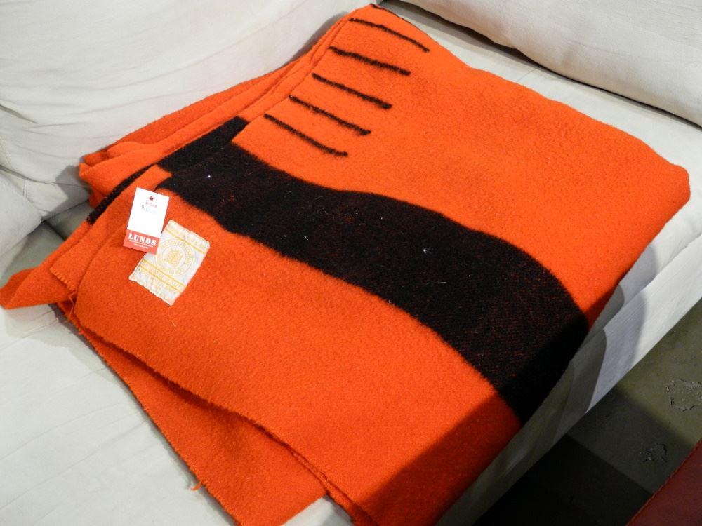 Red Hudson Bay Co. 6 Point Blanket, Stain Noted. (1 of 1)