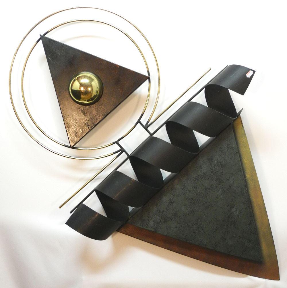 Metal Wall Hanging Sculpture signed & dated C.(Curtis) Jere '93, 43" High (1 of 1)