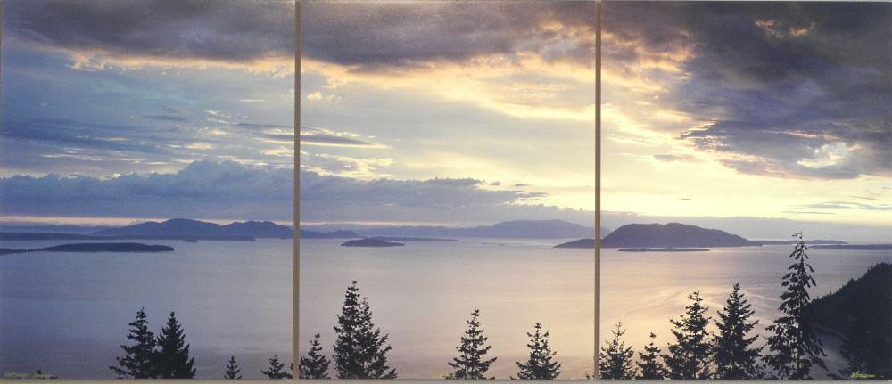 Photographic Triptych Signed M. (Mark) Bergsma, 17 3/4" x 41 3/4", "Northwest Passage". (1 of 4)