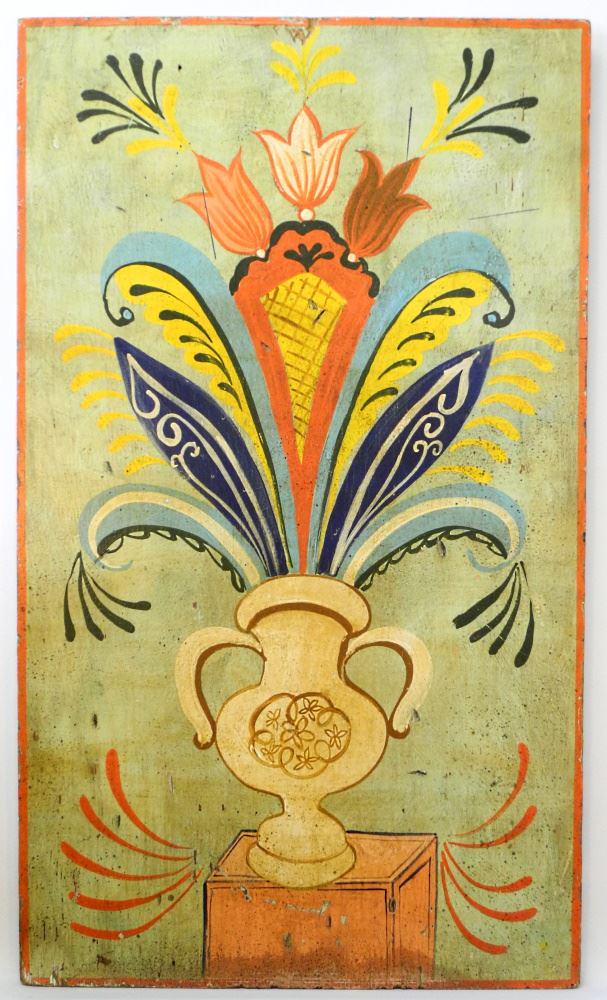 Folk Art Panel "Vase of Flowers", 36" x 21". (1 of 2)