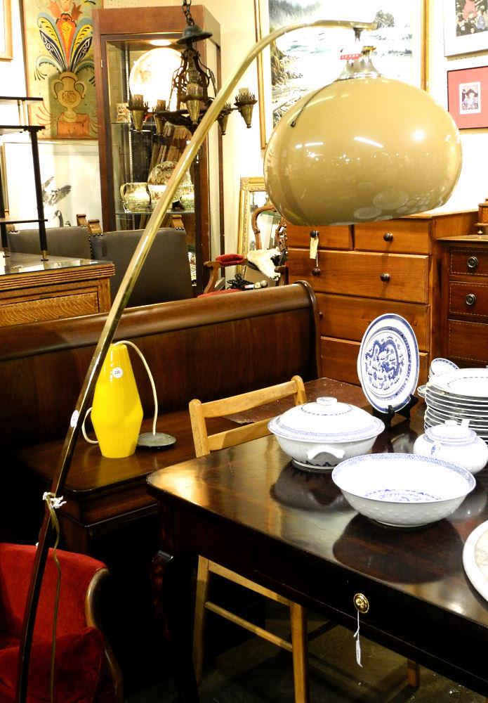 Brass Bridge Lamp with Acrylic Shade, 66 1/2" High. (1 of 1)