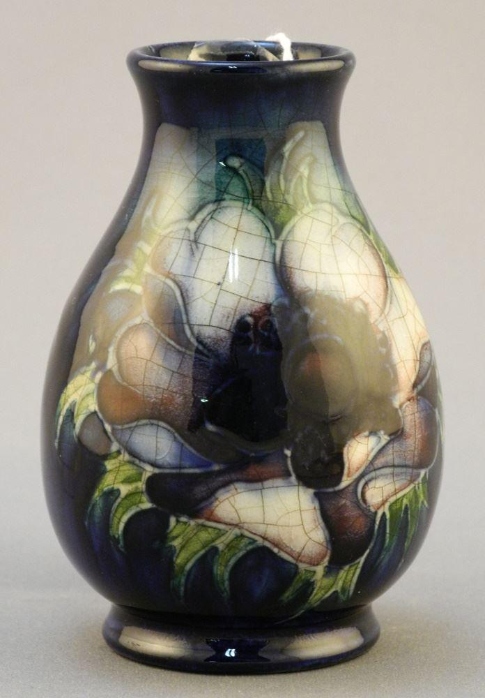 Moorcroft "Anemone" Vase, 3 3/4" high, Crazed. (1 of 2)