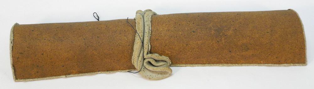 Fiber Glass & Stoneware Wall Vase Signed Marilyn Levine. (1 of 2)