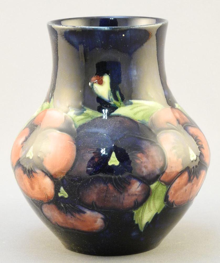 Moorcroft "Pansy" Vase, 5 1/4" high. (1 of 2)