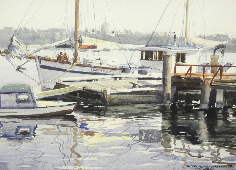 Watercolour Signed B.(Brian) Travers -Smith '82, 12 5/8" x 17 1/2", "Eileen". (1 of 4)