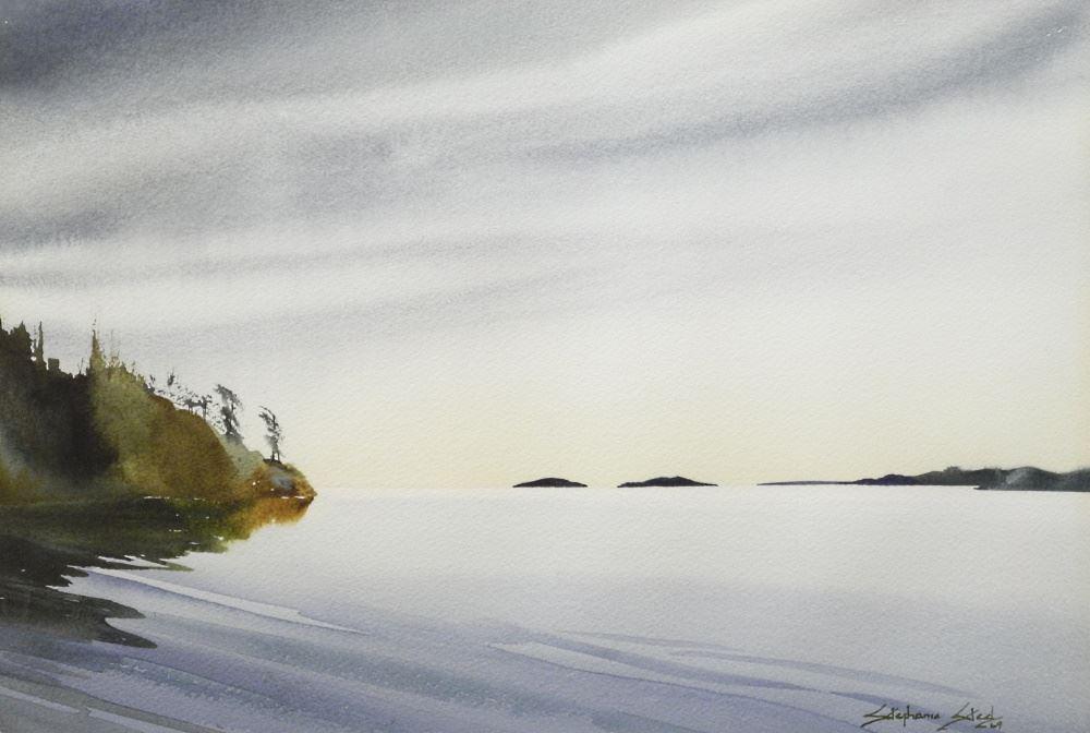 Watercolour Signed Stephanie Steel, 13 3/4" x 20 1/2", "Sunset Paint". (1 of 5)