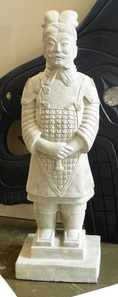 Concrete "Terracotta Warrior" Garden Ornament, 23" High. (1 of 2)