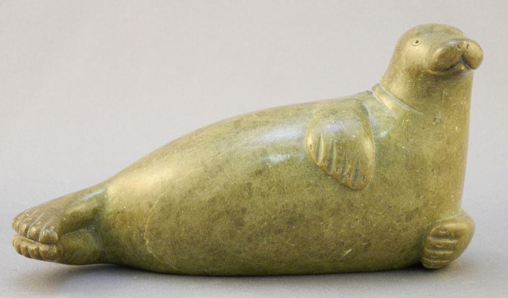 Inuit Stone "Seal" Carving, 6" Length, (1 of 3)