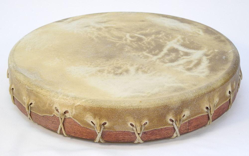 Okanagan Nation Hide Drum & Tom, Signed David's Drums.Org, 18"D. (1 of 2)