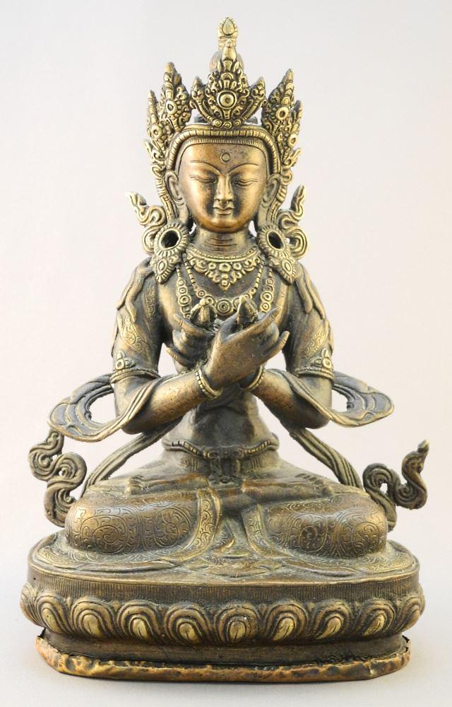 Copper Alloy Figure of Avalokiteshvara, 12 1/2" High. (1 of 2)