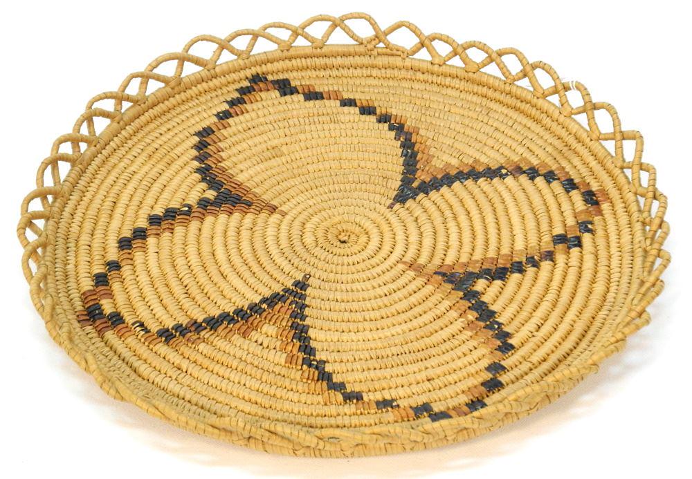 Salish Imbricated Tray with Openwork Rim, 12 3/4" Diameter. (1 of 1)