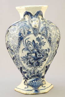Antique Dutch Delfts Vase, 8 7/8" High, As Found.: Antique Dutch Delfts Vase, 8 7/8" High, As Found.