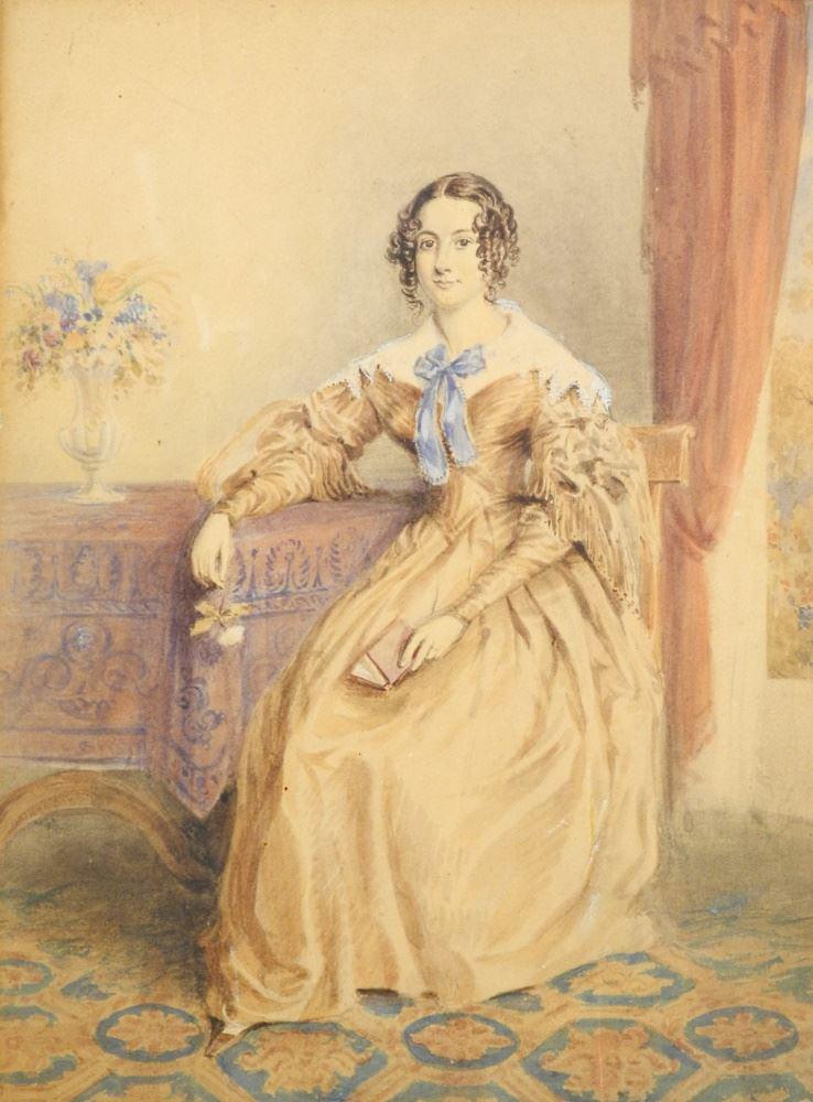 Unsigned Early 19th C. Watercolour, 12 1/2" x 9 1/2", "Portrait of a Young Boy". (1 of 2)