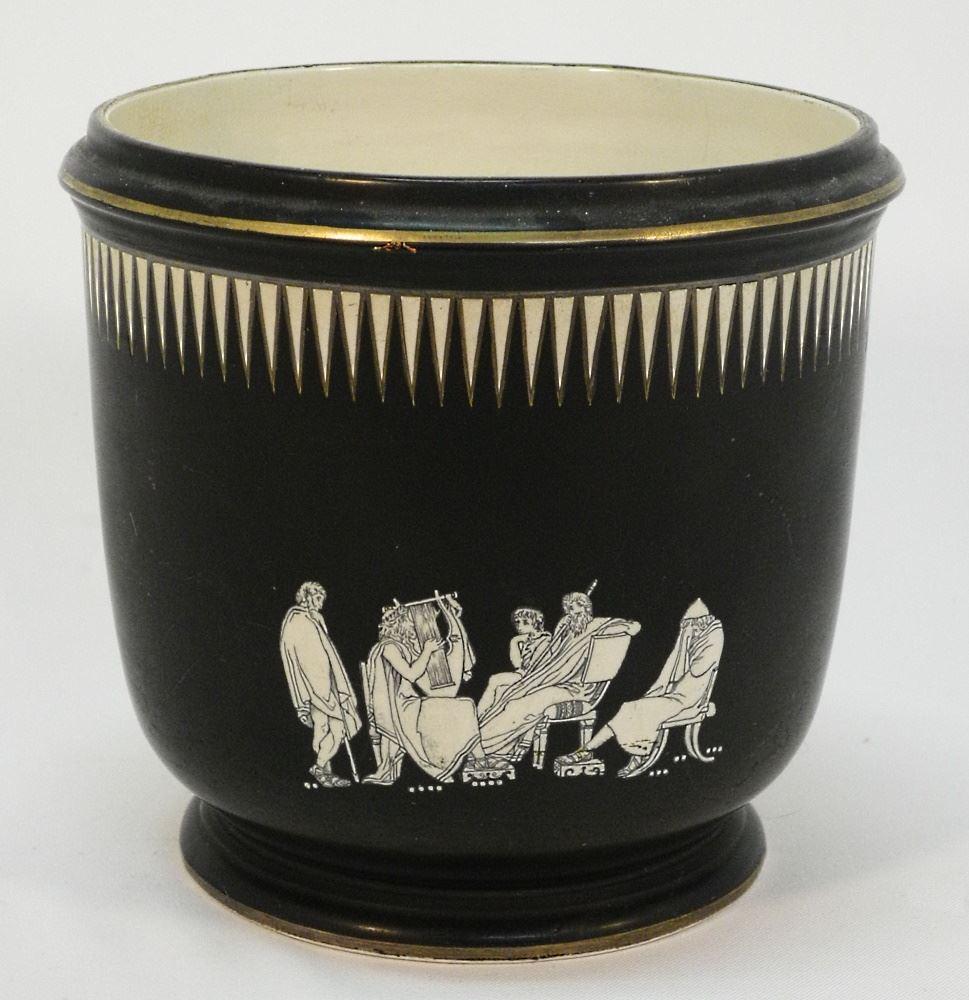 Prattware "Old Greek" Pattern Jardiniere, 8 1/2" High. (1 of 3)