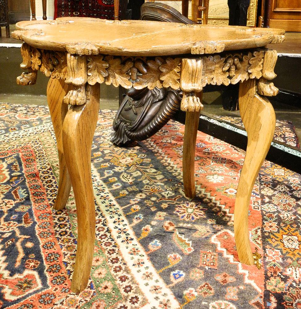 Antique Oak Lazy Susan Occasional Table, 23 5/8" Diameter. (1 of 2)
