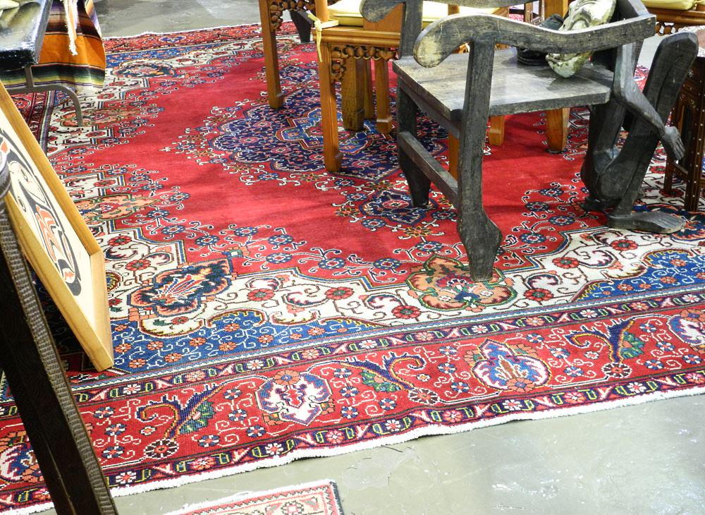 Tabriz Carpet, Approximately 12'8" x 9'5". (1 of 4)