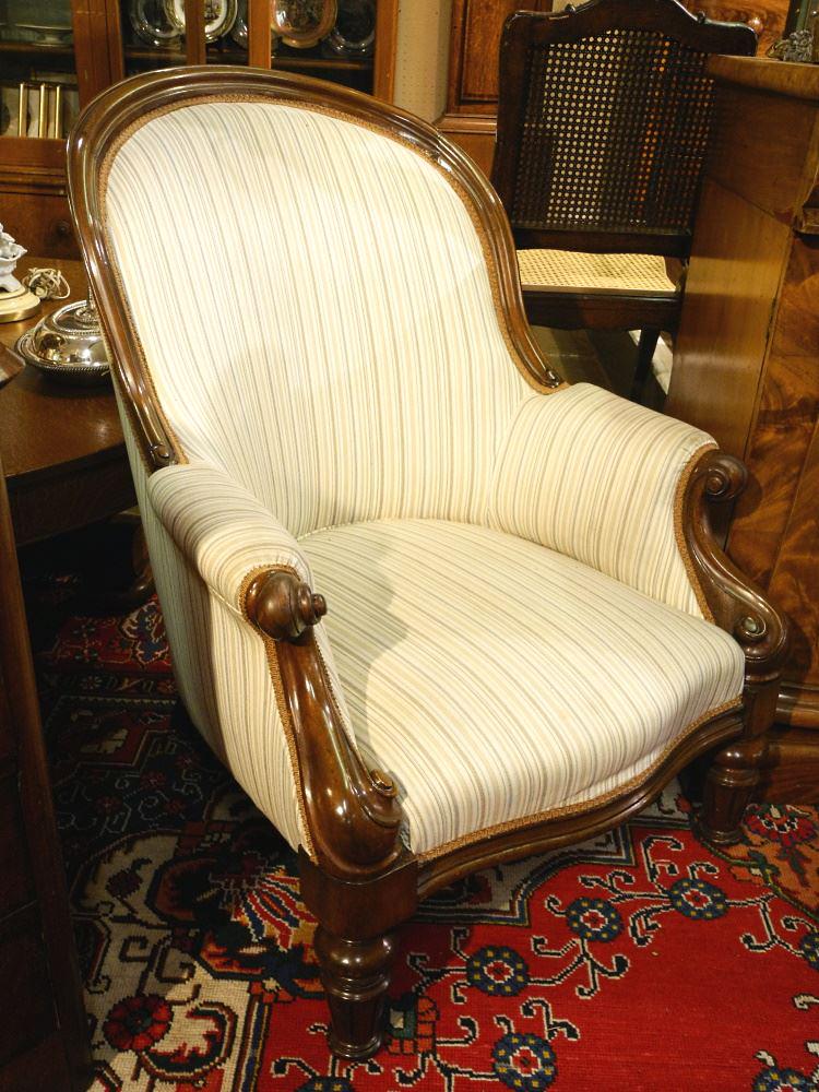 Victorian Mahogany Armchair, 35 3/4" High.: Victorian Mahogany Armchair, 35 3/4" High.