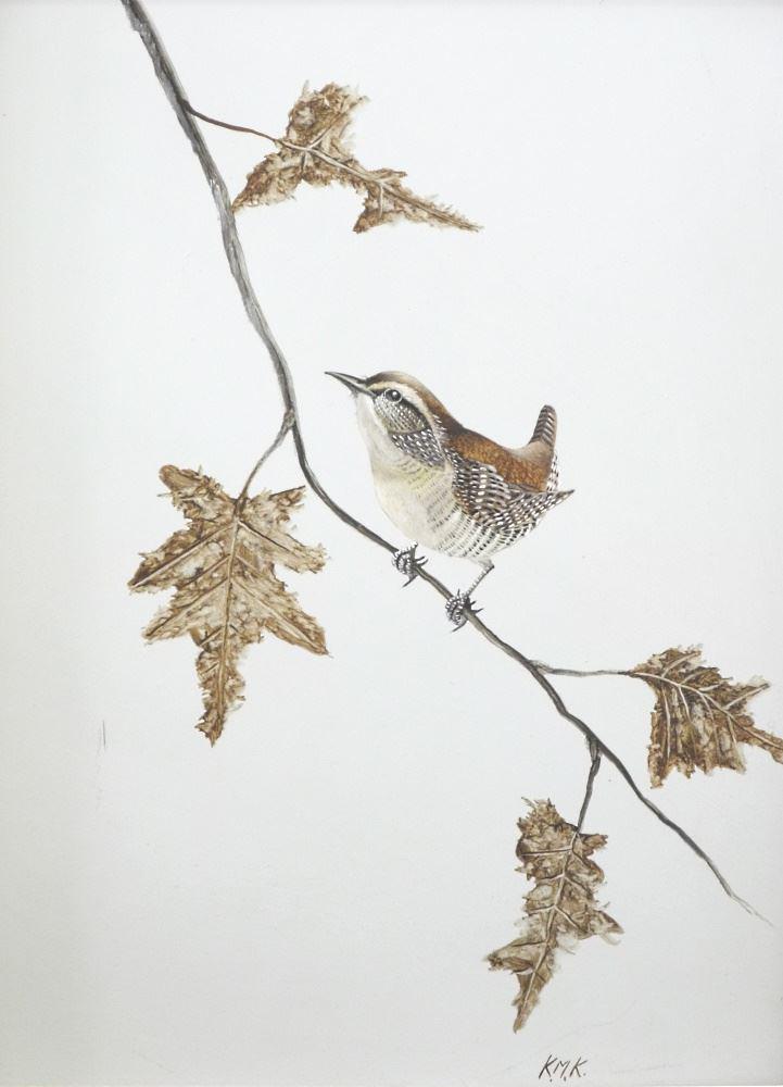 Acrylic Signed K.M.K. (Ken Kirkby), 16" x 12", "Ornithological Study". (1 of 5)