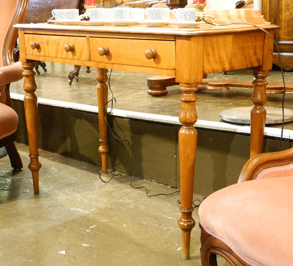 Victorian Dual Drawer Mahogany Writing Table, 39 1/4" Wide. (1 of 3)