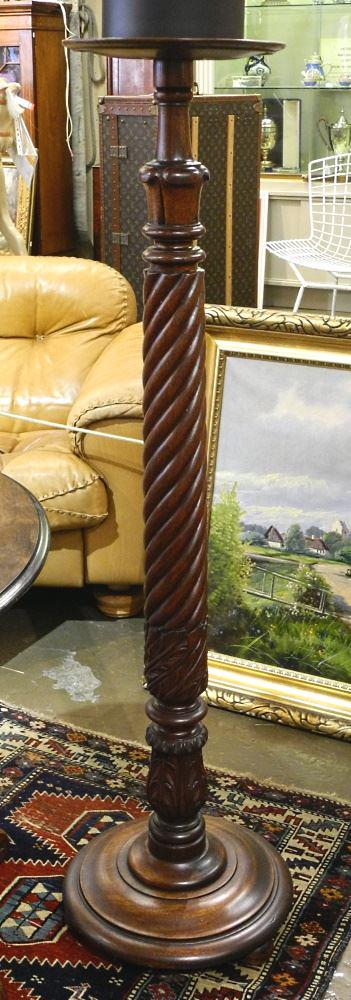 Victorian Mahogany Torchiere, 52 3/4" High.: Victorian Mahogany Torchiere, 52 3/4" High.