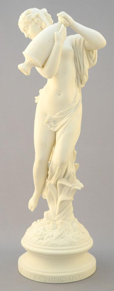 Parian Figure of a Women, "Morning Dew", 13 3/4" High.: Parian Figure of a Women, "Morning Dew", 13 3/4" High.