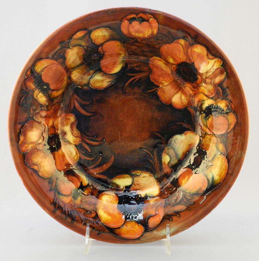 Moorcroft "Anemone" Bowl, 10 7/8" diameter. (1 of 7)