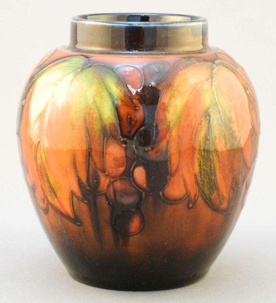 Moorcroft "Leaves & Berries" Flambe Vase, 5 1/4" high. (1 of 5)