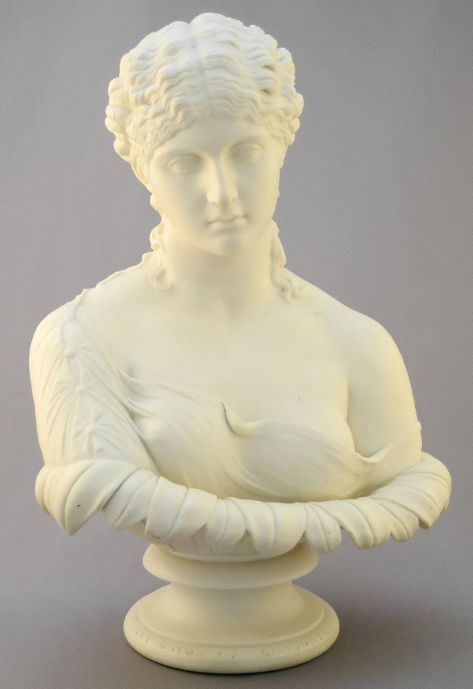 Parian Figure of a Women, Inscribed "Art Union of London 1856", 14" H. (1 of 8)