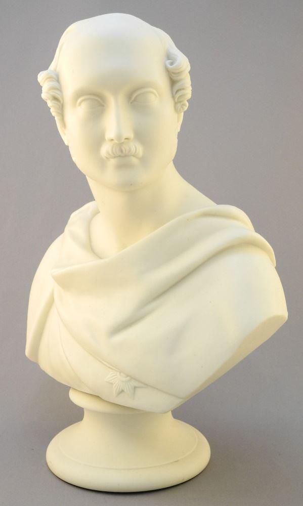 Parian Bust of Prince Albert, Royal Worcester Mark, 13 1/2" High. (1 of 8)