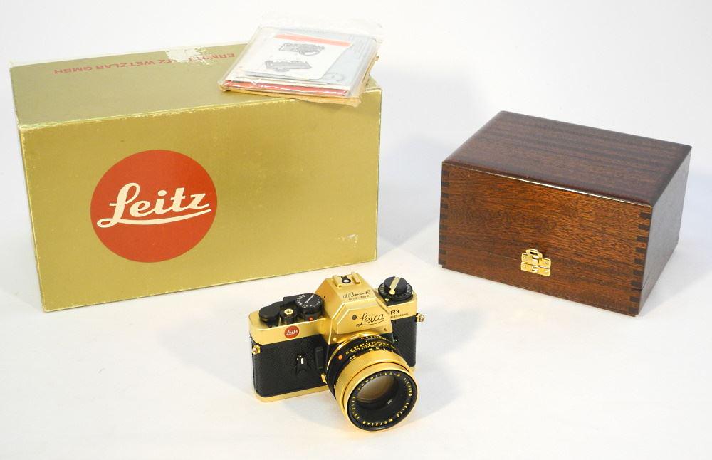 Leica R3 Oskar Barnack Centenary Camera, 24K Gold Plated. (1 of 12)
