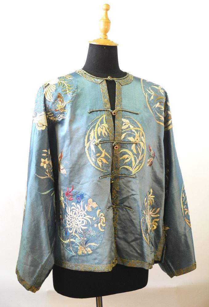 Qing Silk Robe, 26" High.: Qing Silk Robe, 26" High.