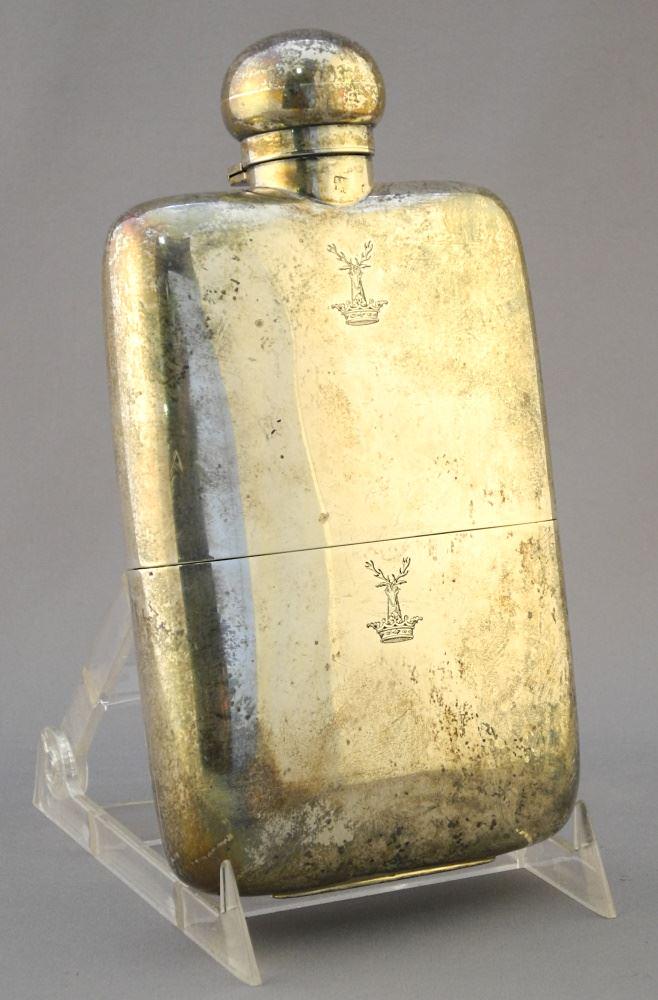 Hallmarked Silver Flask, London 1894, 7". (1 of 13)
