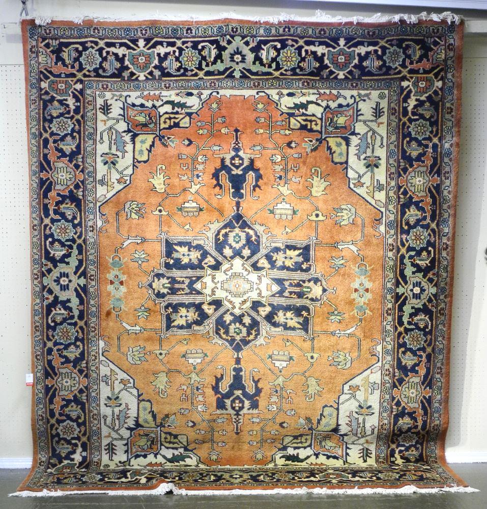 Hand Knotted Heriz Carpet, Approximately 8' x 10'. (1 of 9)