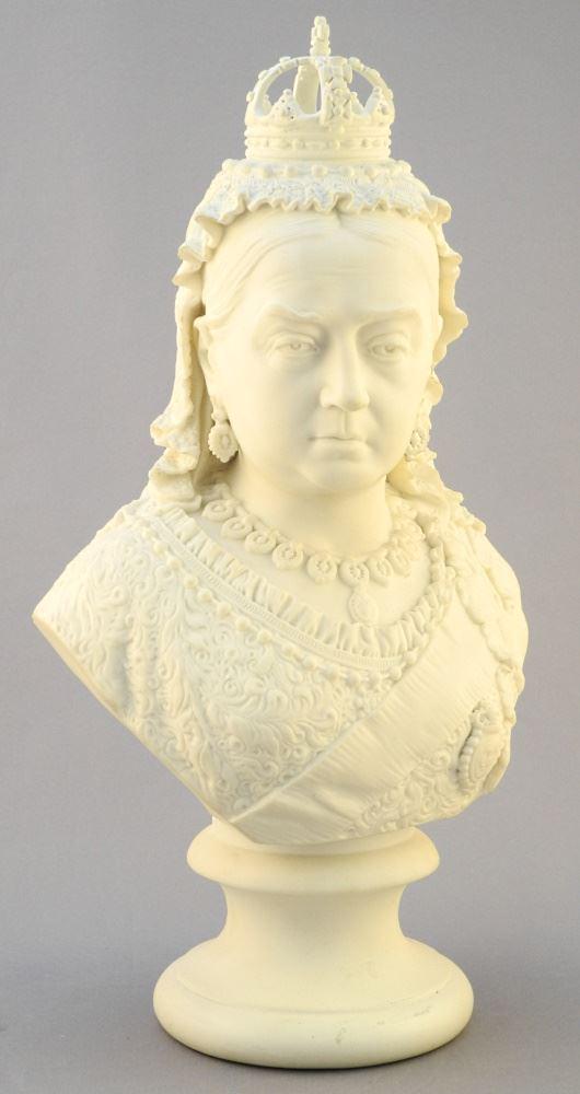 Parian Bust of Queen Victoria, "Jubilee 1887", 12 1/2" High. (1 of 9)