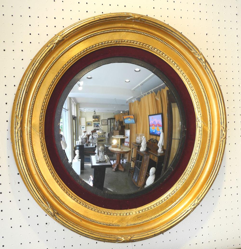 Regency Giltwood Convex Mirror, Total Diameter 27". (1 of 6)