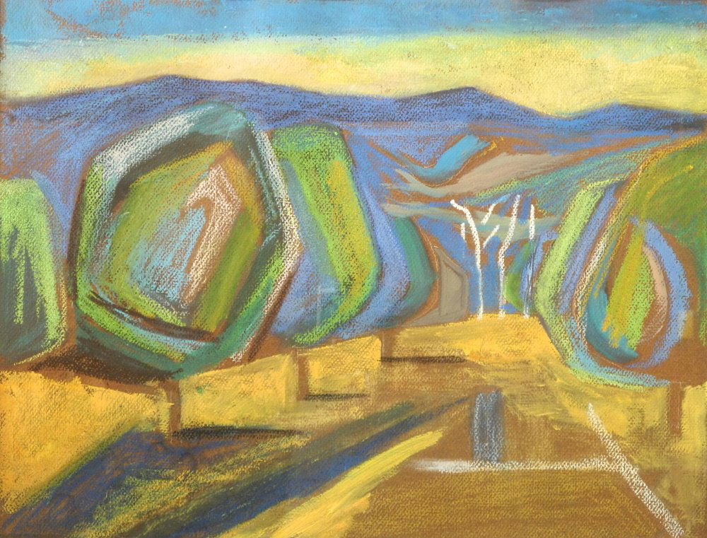 Pastel on Paper Signed M.(Max) Maynard, 15 3/4" x 20 3/4", Untitled -Landscape. (1 of 5)
