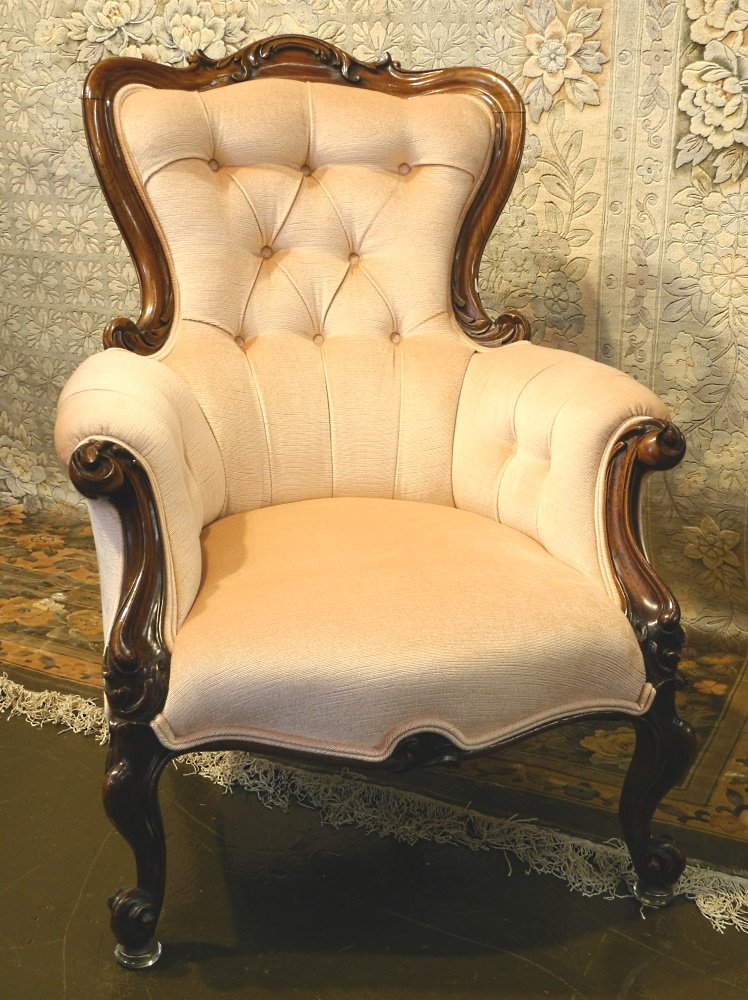 Victorian Rosewood Armchair, 39 3/4" High: Victorian Rosewood Armchair, 39 3/4" High