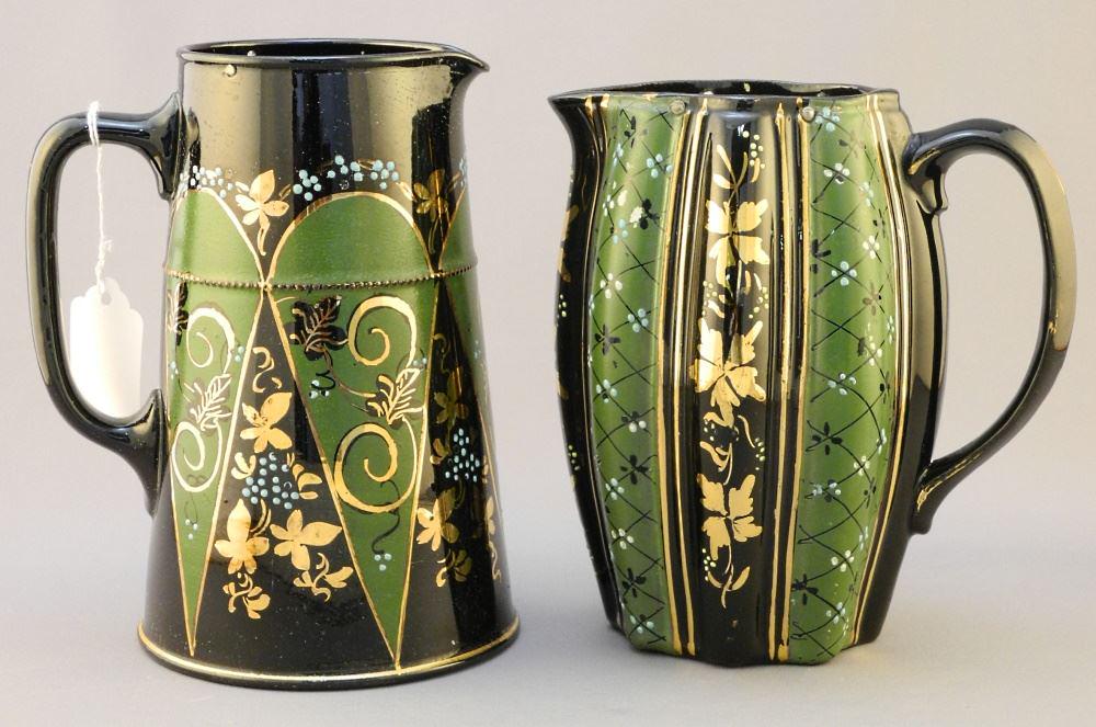 4 Piece Black Glazed Teapot & Pitcher Set, Tallest 8". (1 of 2)