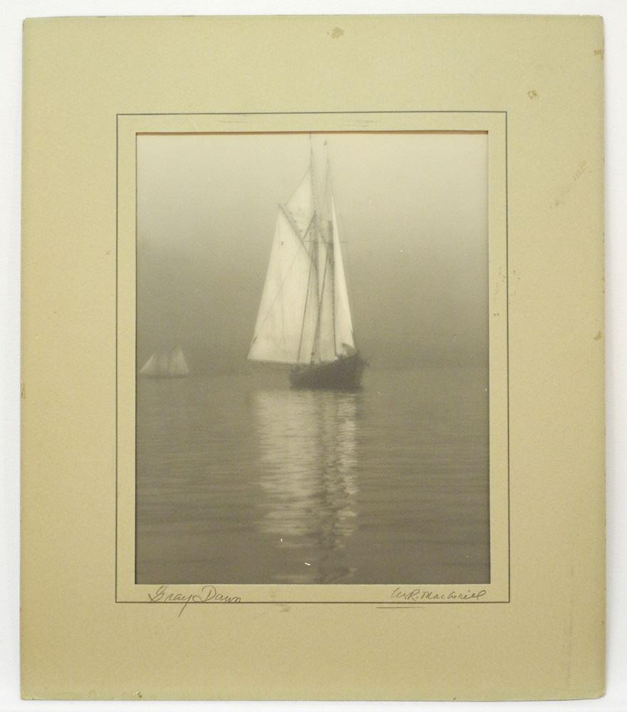 Vintage Photo signed W.R. MacKaskill, 9 1/4" x 7 1/4", "Gray Dawn". (1 of 2)