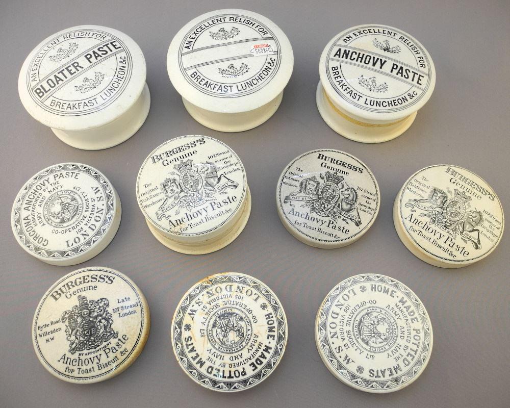 Collection of 10 Food & Condiment Pot Lids (Some with Bases). (1 of 1)