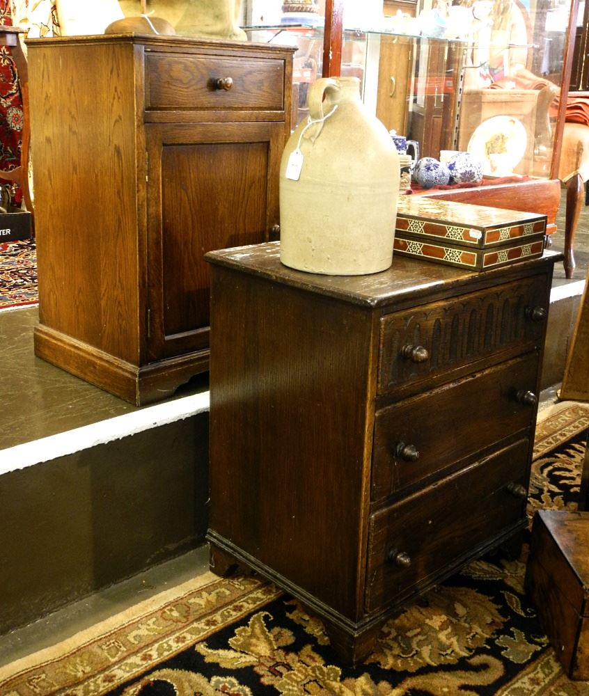 2 Oak End Tables with Night Stand, 25 3/4" High. (1 of 4)