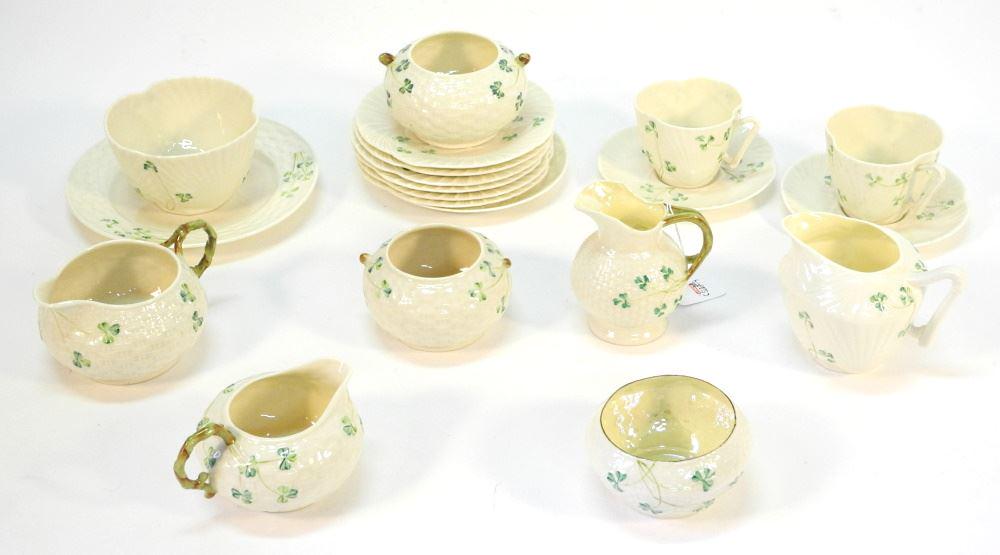 Collection of Various Belleek Porcelain Wares (20 Pieces), largest 4 1/2" High. (1 of 2)