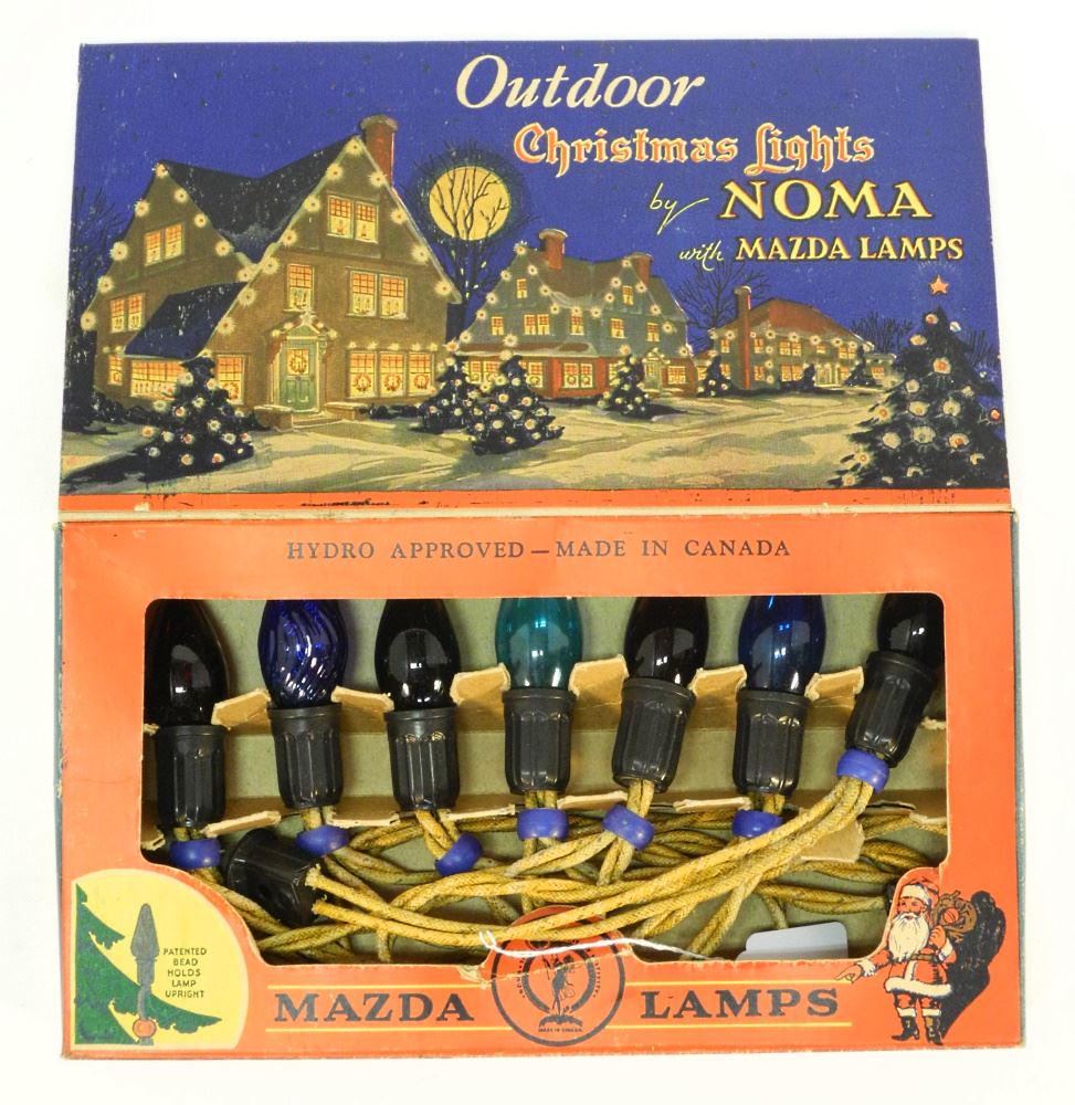 Mazda Christmas Lights with Advertising Box, 12 1/2" Length.: Mazda Christmas Lights with Advertising Box, 12 1/2" Length.