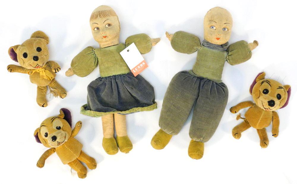 Nora Wellings & Merry Thought Toys, 5 Pieces. (1 of 2)