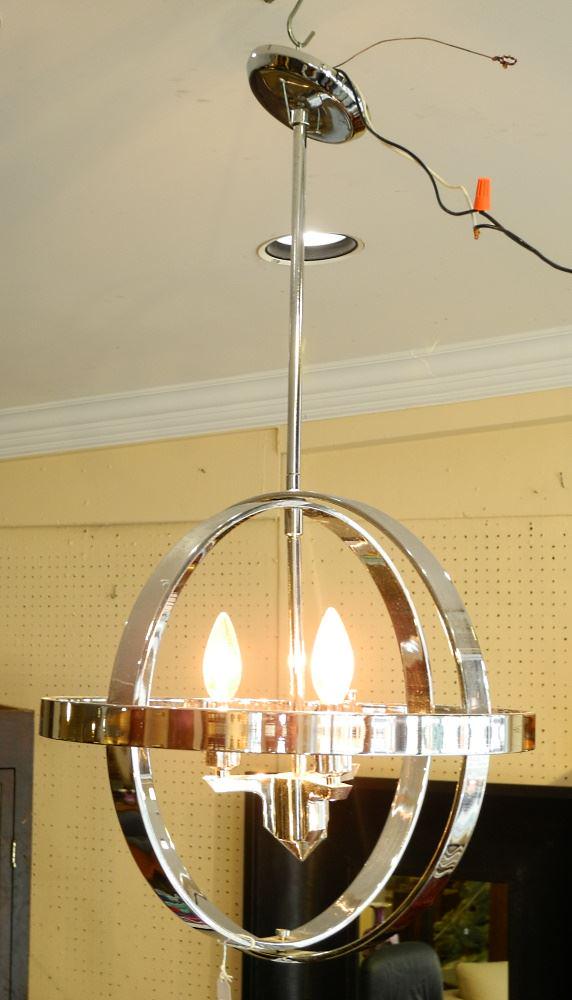 Hanging Metal Light Fixture, 29" Length. (1 of 3)