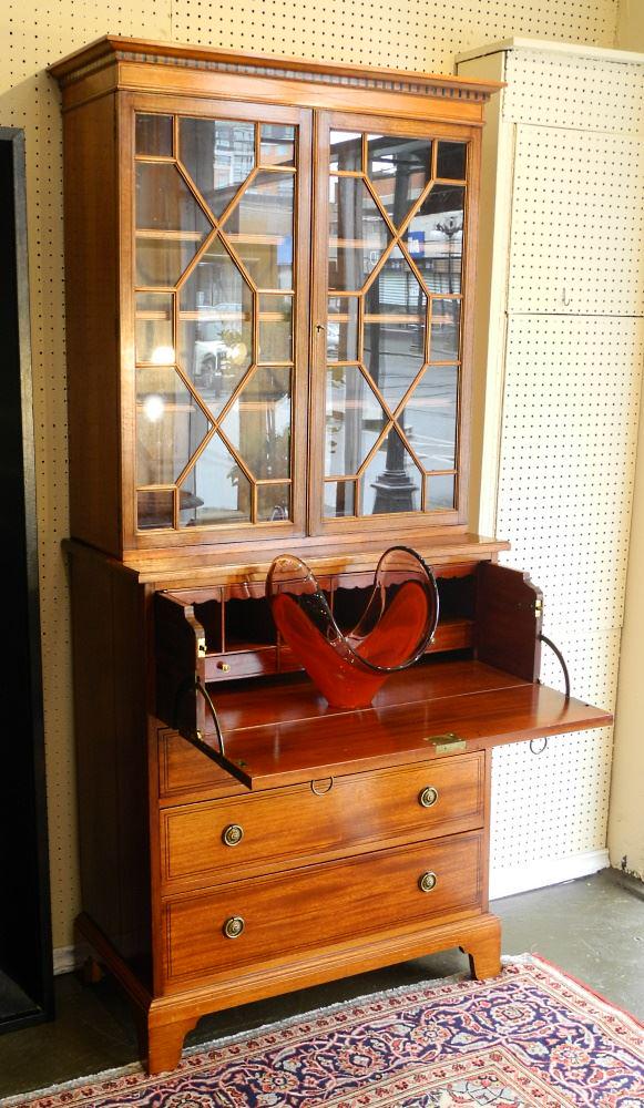 Antique-Style Cabinet on Chest with Secretary Feature. (1 of 8)